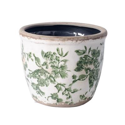 China NEW Cheap indoor table planters and traditional indoor antique crackle glazed round ceramic flower pots CLASSIC for sale