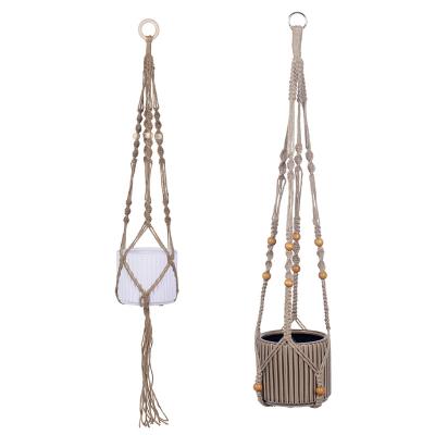 China Country Bestselling 100% Natural 100% Jute Macrame Rope Flowerpot Handmade Planter Hangers Biodegradable for sale