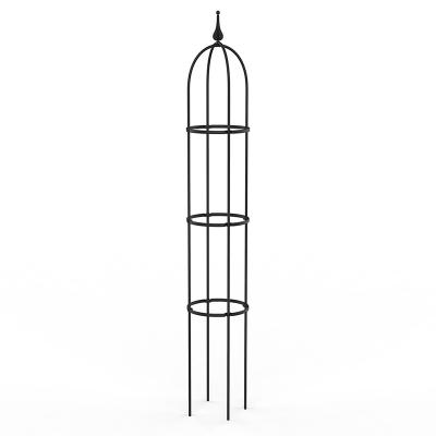 China Garden Plant Cage Support And Round Growing Plant Trellis Obelisk 8mm for sale