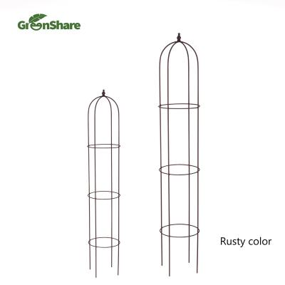 China Garden/Outdoor Metal Rusty Plant Support Stand Obelisk for planting tomotoes and raising your own in the garden set of 2 for sale