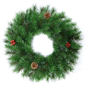 China Floor PE PVC Artificial Christmas Hot Selling Wreath With Lights for sale