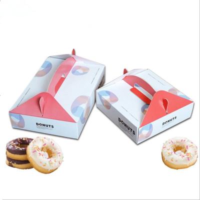 China Cheap Price Folding Cardboard Packaging Custom Donut Box For Donuts Carrying Packaging Boxes for sale