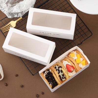 China Samples available takeaway baking packaging white drawer carton food box small cake custom boxes with logo packaging for sale