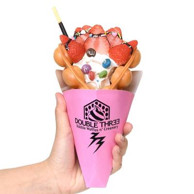 China Factory Wholesale Price Popular Colorful Shaped Ice Cream Waffle Cone Holder Paper Cone Waffle for sale