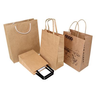 China Factory wholesale high quality cheap takeaway brown cowhide can be customized LOGO free design printing paper bag en venta