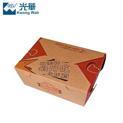 China Disposable Eco-friendly Food Grade Paper Box Packaging Fry Chicken Takeaway Fast Food Paper Box for sale