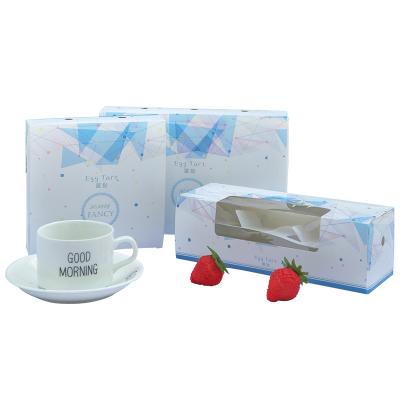 중국 custom kraft take away paper cup clear window cake box packaging design with handle bakery box 판매용