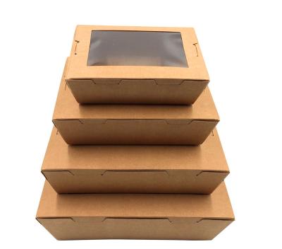 China disposable safe paper lunch box,cardboard with window fast food take away box,brown cardboard box for sale