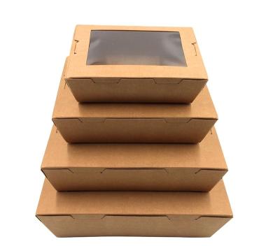 China Fast food take away lunch paper box greaseproof waterproof kraft packaging box for sale