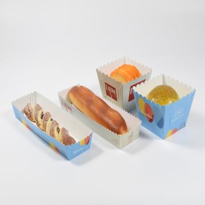 China Disposable cardboard burger box paper meal boat tray box paper tray for waffle or sandwich zu verkaufen