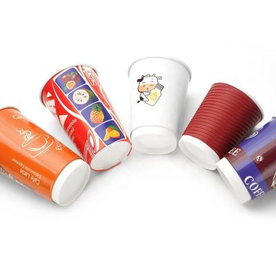 China Wholesale Custom Single Double Wall Paper Cups Disposable Coffee Paper Cup for sale