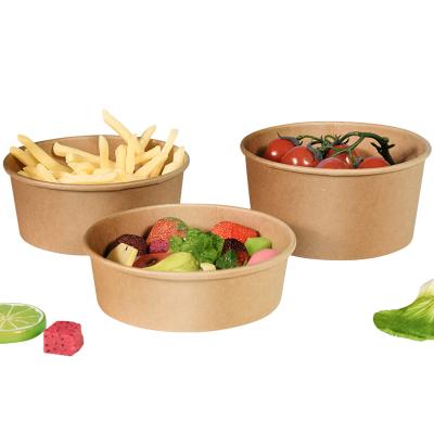 Cina 500ml 750ml 900ml 1200ml paper salad fruit paper bowl take away paper box packaging in vendita