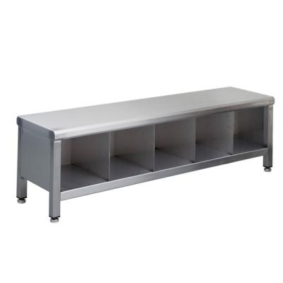 China Anti-Static Stainless Steel Sit Over Bank / Step-over Bench With Shoe Compartment for sale