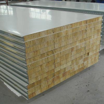 China Fierproof Acoustic Perforated Rock Wool Sandwich Panel Price for Prefab House and Roof for sale