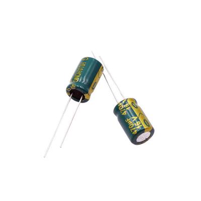 China 8X12 35X50 10v/16v/25v/35/50v/63v/100v 200V 470UF general purpose high frequency DIP aluminum electrolytic capacitors for sale