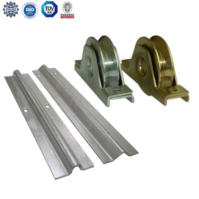 China Easy Installation Galvanized Sliding Gate Track And Wheel , Guide Rail Sliding Gate for sale