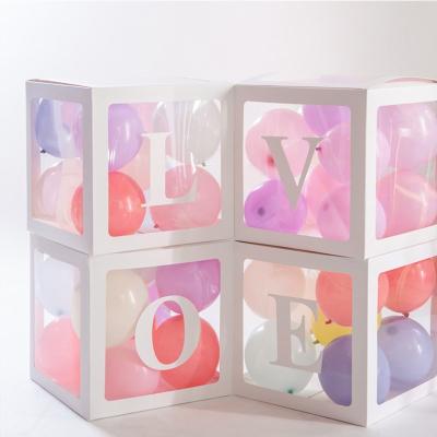 China 4pcs per set DIY Transparent Box Balloon LOVE Blocks for Boy Girl Baby Shower Wedding Birthday Party Decoration Backdrop for sale