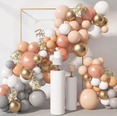 China 2021 trend party decoration retro colors morandi peach blush apricot bean balloons garland kit for  birthday wedding decor. for sale