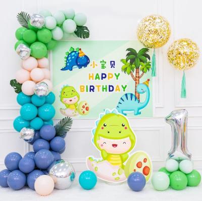 China Dinosaur theme party supplies cartoon foil balloons arch kit for Boys or Girls 1st 2nd 3rd Birthday for sale