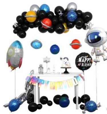 China 2022 new party wall decoration  Outer space Spaceship Astronaut Theme cartoon foil  Balloons happy  birthday party set for sale