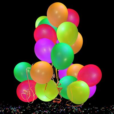 China 12inch Neon Glow Party Balloons UV Black Light Balloons Glow in the dark Luminous Helium Latex Balloon for sale