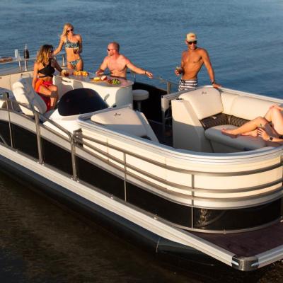 China Aluminum Party Aluminum Yacht Family Leisure Sport BBQ Pontoon Floating Boat For Sale for sale