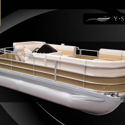 China Luxury aluminum yacht party aluminum boat leisure sport BBQ pontoon floating boat for sale for sale