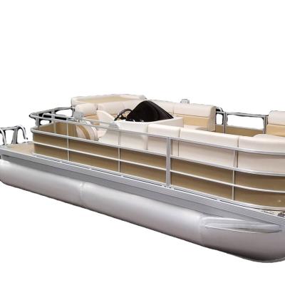 China Mini aluminum deck pontoon aluminum boat with electric motor with factory price for sale