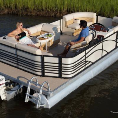 China Aluminum Aluminum Luxury Leisure Family Party Lake Pontoon Floating Boat For Sale for sale