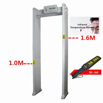 China Scary School Voice Broadcast Temperature Security Door Temperature Walk Through Door Metal Detector for sale