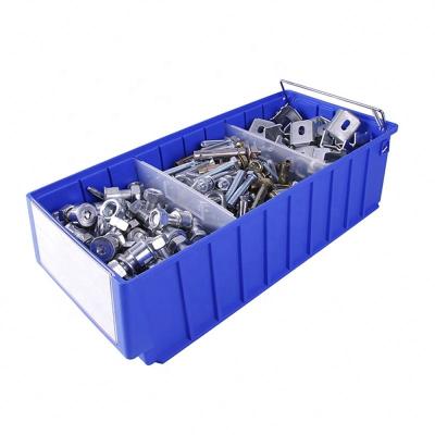 China Hot Selling Sustainable Plastic Shelf Bin Drawer Box With Dividers For Small Parts Storage for sale