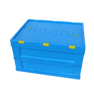 China Plastic Mesh Foldable Storage Box Collapsible Storage Crate For Supermarket for sale