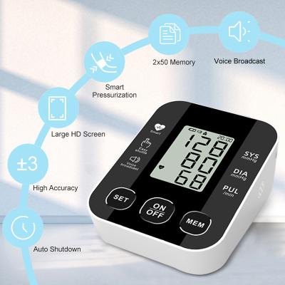 China One Click Operation Portable LCD Digital Display Voice Broadcast Blood Pressure Monitor for sale