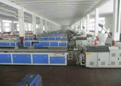 China WPC PVC Skirting Board Production Line , Double Screw Extruder for sale