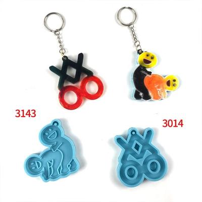 China New Viable Valentine's Day Key Chain Resin Molds Silicone Key Chain Pendant Molds For Wedding Party for sale