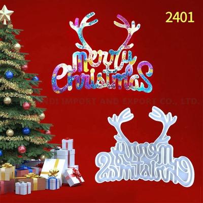 China New Factory Viable Hot Sale Merry Christmas Ornament Resin Silicone Mold For Decoration for sale