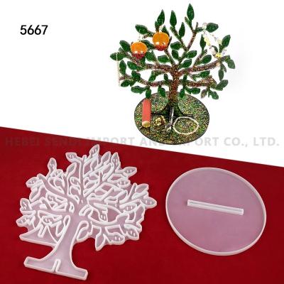 China Viable factory direct supply jewelry stand earring holder resin silicone mold the tree of life mold for earring stand for sale