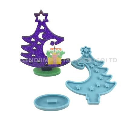 China Viable factory direct Christmas tree silicone mold table top resin mold for decoration for sale