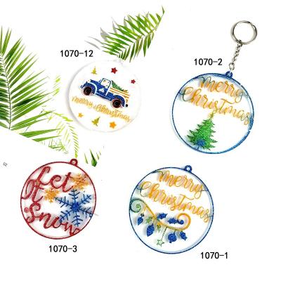 China Sustainable DIY Christmas Resin Molds Silicone Round Christmas Tree Ornaments Key Chain Pendant Molds For Party Decorations for sale