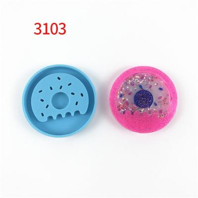 China 3103 Silicone Donut Quicksand Box Handmade Shaker Silicone Mold DIY Resin Jewelry Findings Pendant Water Injection Charms Mold for sale