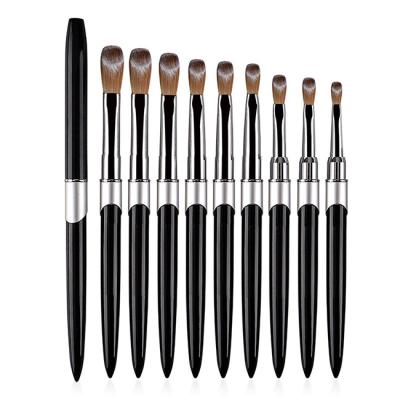 China Beauty Care Make Tools 100% Wholesale Size Nail 6# 8# 10# 12# 14# 16# 18# 20# 22# Kolinsky Art Brushes Set for sale