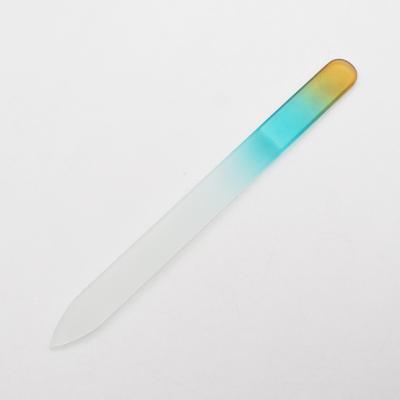 China Custom Double Logo 80/80 Sandpaper Grit Nail Files Professional Washable Clear Glass Nail File for sale