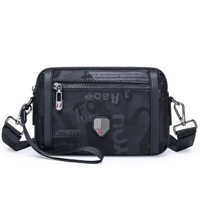 China Waterproof PU black small cross - body bag men 2023 new fashionable custom logo men bags cross - body shoulder bag men wholesale for sale