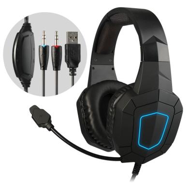 China Headband Gaming Headphones with LED Light 3.5mm Jack USB Plug for Computer/PS4/Telephone/XBOX one for sale