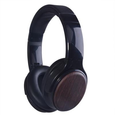 China High Quality Cheap Price Headband Wireless Headphones With Transfer Printing Wooden Design for sale