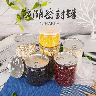 China Large Clear Plastic Food Wholesale Cookie Jar Container With Screw Or Pull-Ring Lid for sale