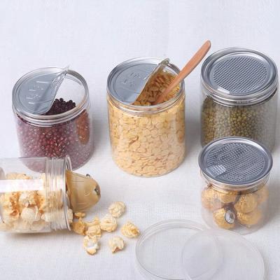 China Food Cylinder Clear Square Hexagon Jar Plastic Airtight Food Storage Container For Candy Cookie Nuts Gifts for sale