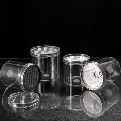 China Food Round / Shaped Airtight PET Plastic Pop Top Container Transparent Round for sale