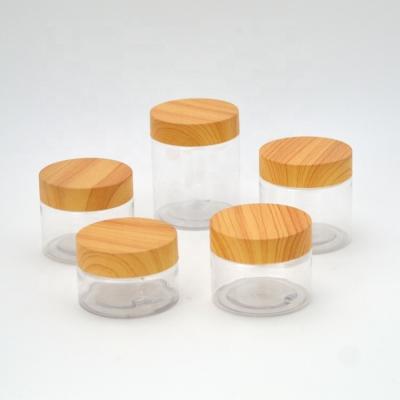 China Chinese Manufacturer Cosmetic Plastic Jar with Plastic/Aluminum/Bamboo Lid for Cosmetics or Food for sale