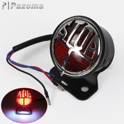 China High Quality Metal LED Motorcycle Black Tail Lights For Harley Choppers Bobbers for sale